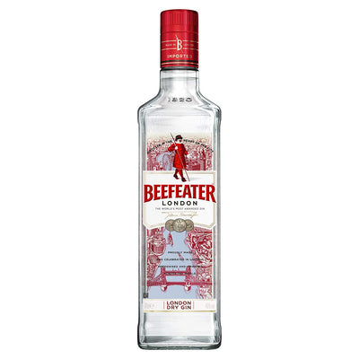 ביפיטר 1 ליטר ג'ין לאירועים בקבוק Beefeater London שקוף עם תווית אירופאית מסורתית|